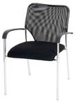 Chaise visiteur empilable (lot de 2) Noir - Métal - Textile - 55 x 83 x 60 cm