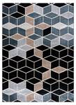 Tapis Poli 9139a Cube 3d Noir / Gris 140 x 190 cm