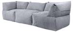 Sitzsack Ecksofa Tetra Cord, 3-tlg Grau - Kunststoff - 176 x 80 x 88 cm