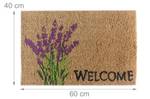 Kokos Fußmatte Welcome & Lavendel Braun - Grün - Violett - Naturfaser - Kunststoff - 60 x 2 x 40 cm