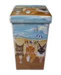 Pouf Rangement - CHATS 32 x 60 x 32 cm