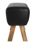 Tabouret Morena Noir Noir - Cuir véritable - 42 x 45 x 35 cm