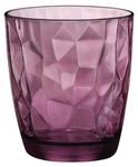 Wasserglas Diamond 6er Set Violett - Naturfaser - 2 x 9 x 9 cm