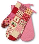 Ofenhandschuhe Patchwork 2 Stück Pink - Textil - 17 x 1 x 29 cm