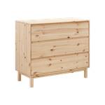 Commode 3 tiroirs Elie Marron - Bois massif - 95 x 86 x 40 cm