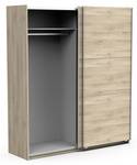 Armoire 2 portes coulissantes Marron - Bois manufacturé - 60 x 203 x 179 cm