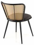 Stuhl und Sessel am Tisch LEA 2er Set Schwarz - Rattan - 60 x 78 x 54 cm