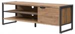 Meuble TV 1 porte 2 niches acacia métal Marron - En partie en bois massif - 150 x 50 x 45 cm