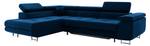 Ecksofa Carl L-Form Links Blau - Ecke davorstehend links - Longchair davorstehend links - Ottomane davorstehend links - Schlaffunktion davorstehend rechts