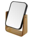 Tischspiegel Doppelseitig auf Ständer Braun - Bambus - 6 x 22 x 16 cm