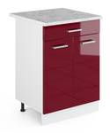 Küchenunterschrank R-Line 30476 Hochglanz Bordeaux - Weiß - 60 x 81 x 46 cm