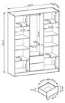 Kleiderschrank Nelly 3D Graphit - Eiche Dekor