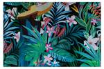 XXL Bild handgemalt Die Blütensammlerin Grün - Pink - Massivholz - Textil - 180 x 120 x 4 cm