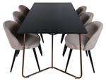 Essgruppe Pippi 14 (7-teilig) Schwarz - Massivholz - 90 x 75 x 190 cm