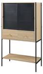 Highboard Tysnes Schwarz - Braun - Holzwerkstoff - Metall - 80 x 140 x 40 cm