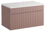 Waschbeckenunterschrank SATARA Pink - Holzwerkstoff - 46 x 46 x 80 cm