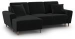 Schlaf-Ecksofa + Box MOGHAN 4 Sitzplätze Schwarz