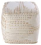 Pouf Würfel Jute Boho Braun - Weiß - Naturfaser - 45 x 45 x 45 cm