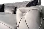 Schlafsofa Monaco 3-Sitzer Sofa Grau - Massivholz - 227 x 82 x 90 cm