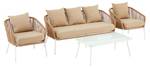 Gartenmöbel-Set BENGAL Beige - Metall - 152 x 71 x 71 cm