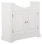 Armoire sous lavabos ROMANTIC CUW85 2D Blanc - Matière plastique - Bois massif - 85 x 81 x 32 cm