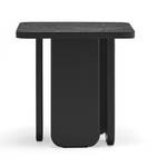 Table d'appoint carrée en bois noir Noir