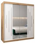 Armoire à portes coulissantes york 1 Imitation chêne - Blanc - Largeur : 180 cm - 2 porte