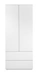 Armoire 2 portes 2 tiroirs blanc- L80 cm Blanc - Bois manufacturé - 55 x 191 x 80 cm