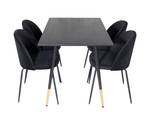 Essgruppe Dipp 39 (5-teilig) Schwarz - Massivholz - 85 x 75 x 120 cm