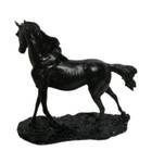 Schwarz Pferd Skulptur Marmoroptik