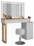 Schminktisch Regina 47738 Braun - Weiß - Holzwerkstoff - 130 x 88 x 40 cm