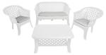 Loungeset für draußen Brescia Weiß - Polyrattan - 100 x 137 x 0 cm