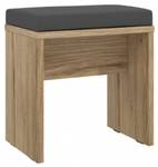 Banc décor bois clair rembourrage tissu Marron - En partie en bois massif - 45 x 49 x 30 cm