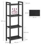 Standregal Bas Schwarz - Holzwerkstoff - 24 x 107 x 40 cm