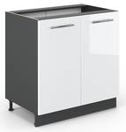 Meuble bas sous-évier Fame-Line 35536 Anthracite - Blanc brillant