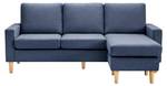 Ecksofa NOEMIE Blau - Massivholz - Textil - 198 x 86 x 135 cm