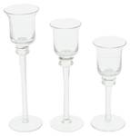 Glas-Kerzenhalter 3er Set Glas - 5 x 18 x 5 cm