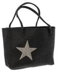 Filztasche Stern Schwarz - Textil - 46 x 29 x 12 cm