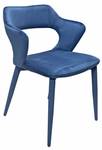 Chaise velours bleu accoudoirs - SWEET Bleu