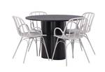 Essgruppe Olivia 40 (5-teilig) Grau - Massivholz - 110 x 75 x 110 cm