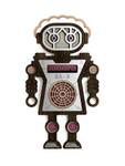 Wandmaske Robot #3 Pink - Silber - Holzwerkstoff - Kunststoff - 21 x 39 x 1 cm