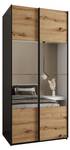 Armoire Lux 4 Noir - Imitation chêne - Largeur : 100 cm