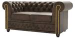 Sofa Ingrid 2-Sitzer, Chesterfield Dunkelbraun