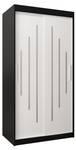 Armoire à portes coulissantes york Noir - Blanc - Largeur : 100 cm - 2 porte