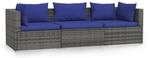 Garten-Lounge-Set (3-teilig) 3013629-4 Blau - Dunkelblau - Grau