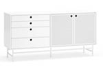 Buffet design Punto Blanc - En partie en bois massif - 150 x 77 x 47 cm