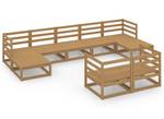 Garten-Lounge-Set (9-teilig) 3009743-1 Braun - Massivholz - Holzart/Dekor - 70 x 30 x 70 cm