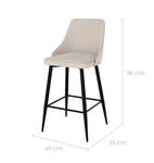 Tabouret de bar Pipo (Lot de 2) Beige