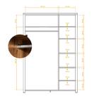 Kleiderschrank 3 Türen VINCI Kernbuche