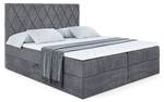 Boxspringbett LEPARO Steingrau - Breite: 180 cm - H3